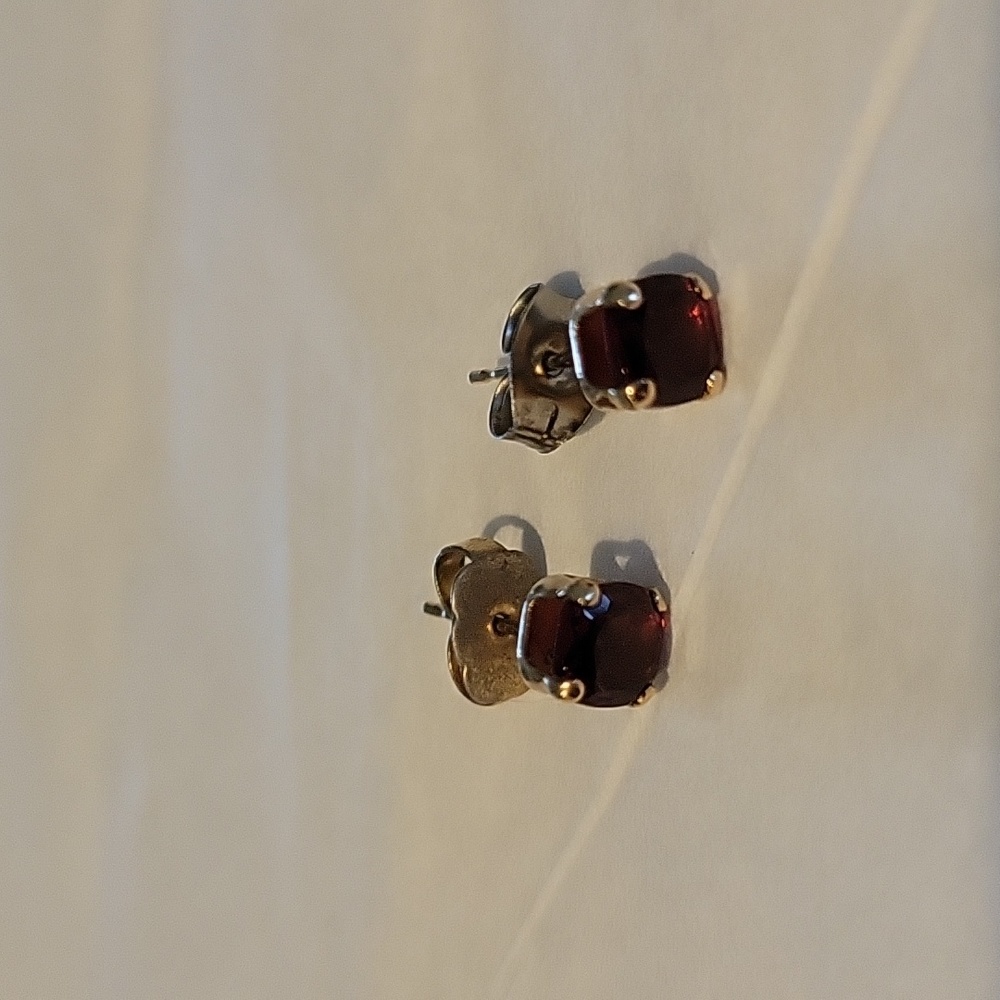 Lab-created garnet stud earrings